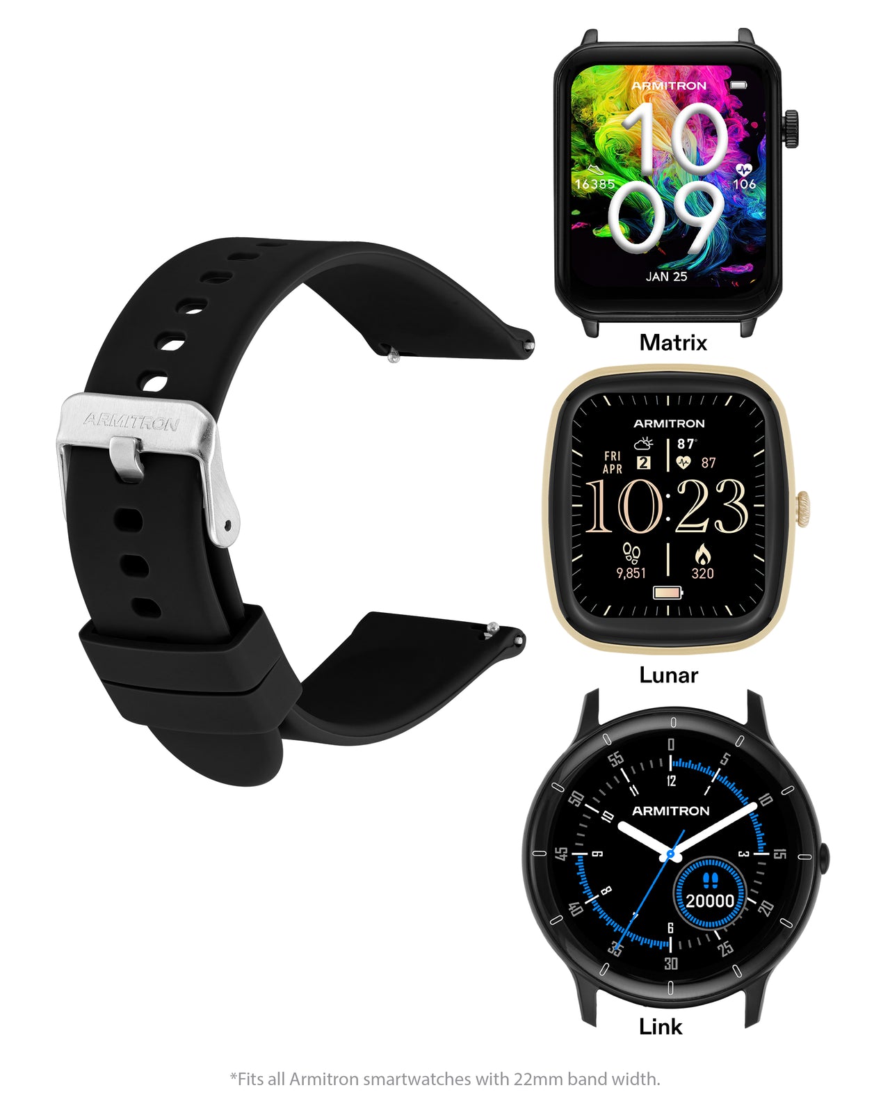 Smooth Armitron Connect Band™ | 22mm-Smart-Armitron