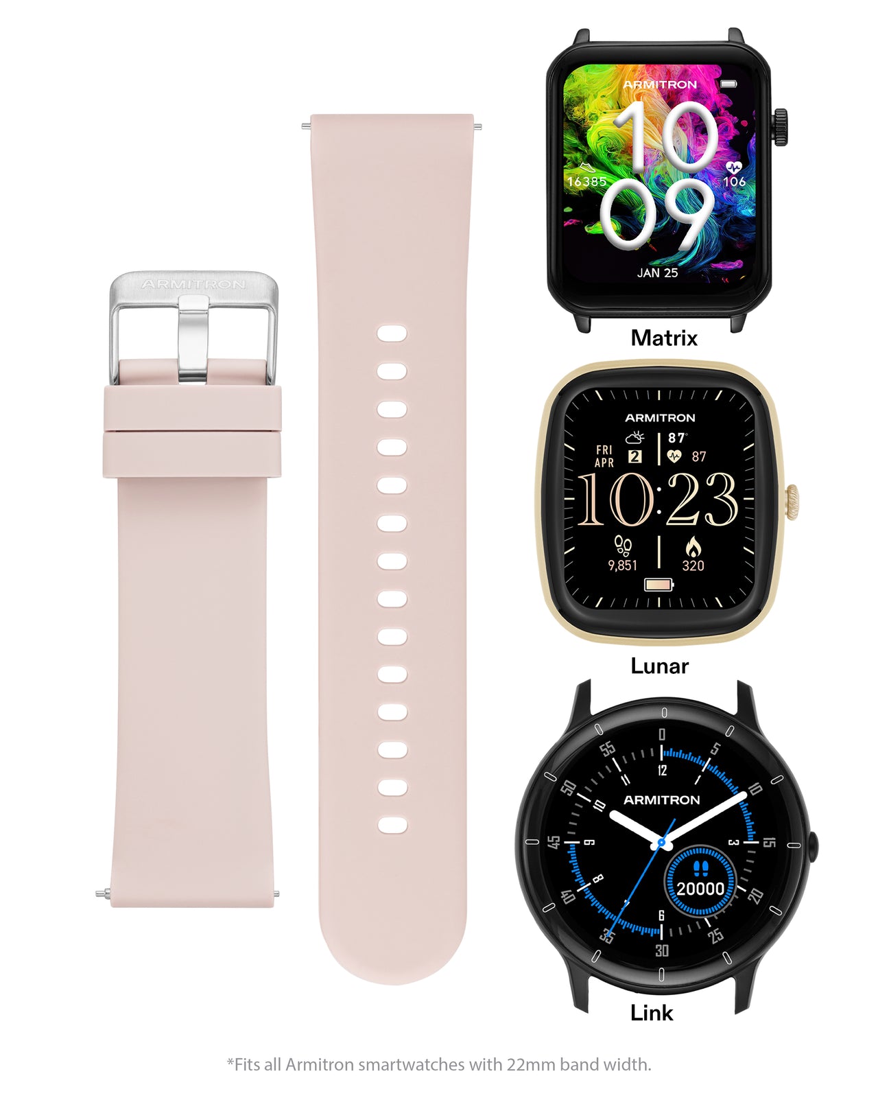 Smooth Armitron Connect Band™ | 22mm-Smart-Armitron