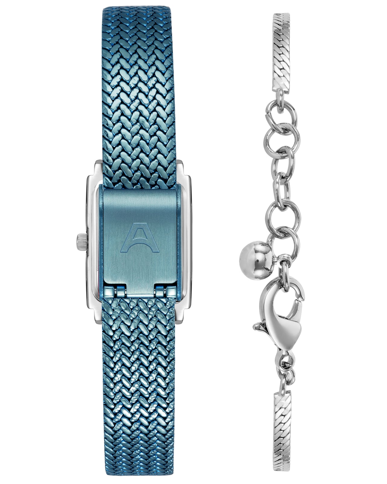 Athena Watch & Bracelet Setâ„¢ | 18mm, Blue Sunray, Silver-Women-Armitron