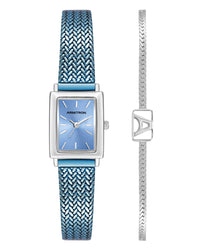 Thumbnail for Athena Watch & Bracelet Setâ„¢ | 18mm, Blue Sunray, Silver-Women-Armitron