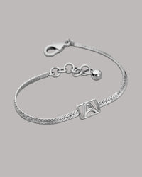 Thumbnail for Herringbone & Logo Braceletâ„¢ | Silver-Accessories-Armitron