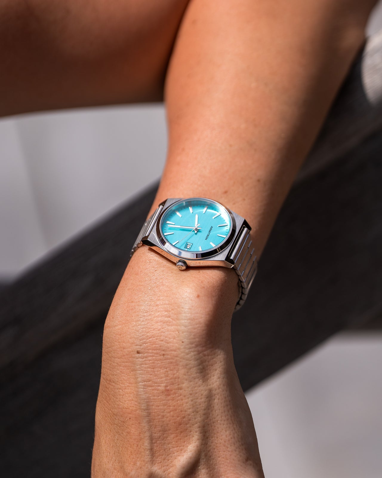 1975™ | 34.5mm, Aqua/Silver-Women-Armitron