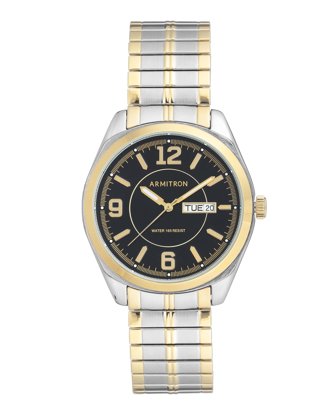 Armitron Men's Day/Date Function Two-Tone Expansion Band Watch 20/4591BKTT-Armitron