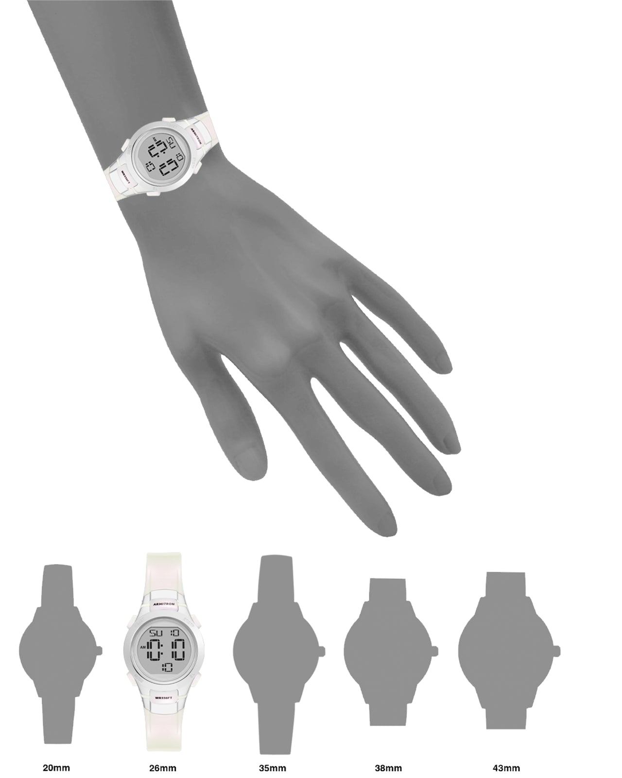 Armitron Sport Women's Digital Chronograph Resin Strap Watch 45/7012PWT-Armitron