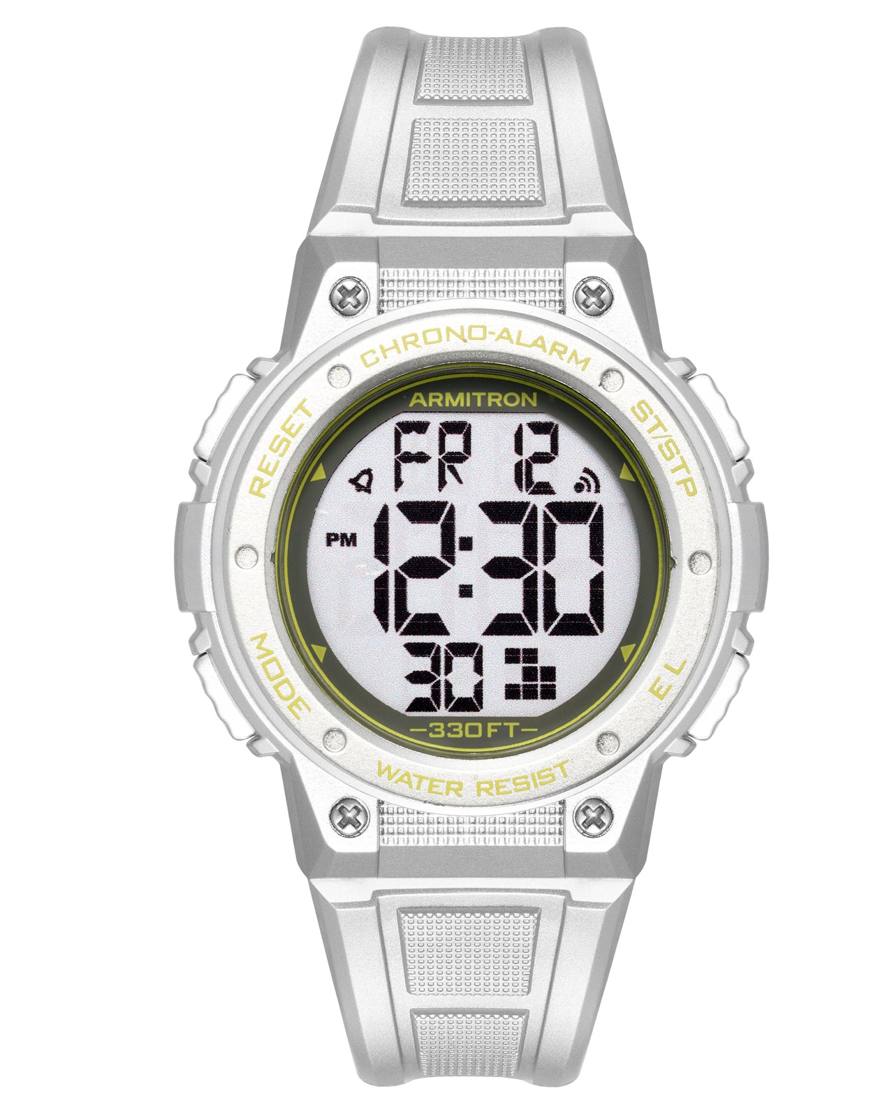 Armitron Sport Women's Digital Chronograph Resin Strap Watch 45/7086SIL