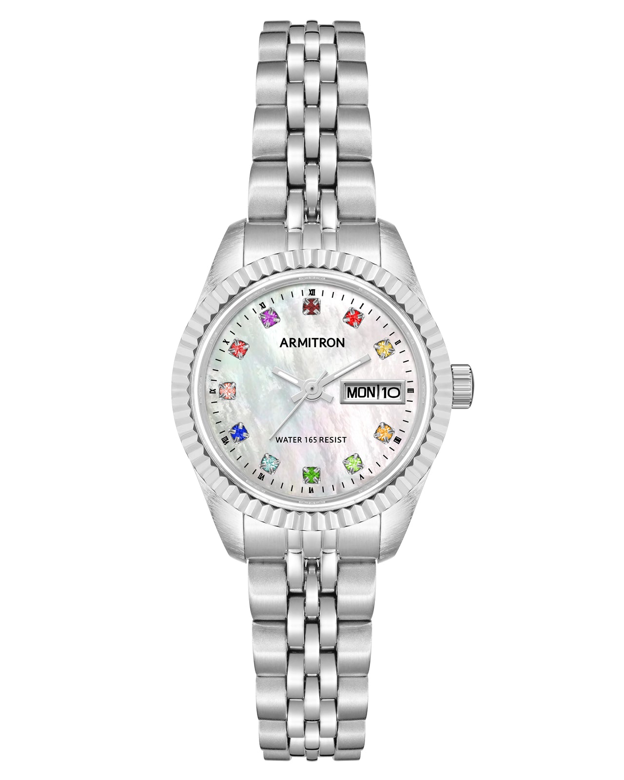Armitron Women's Day/Date Crystal Accented Dial Bracelet Watch 75/2475MPSR-Armitron