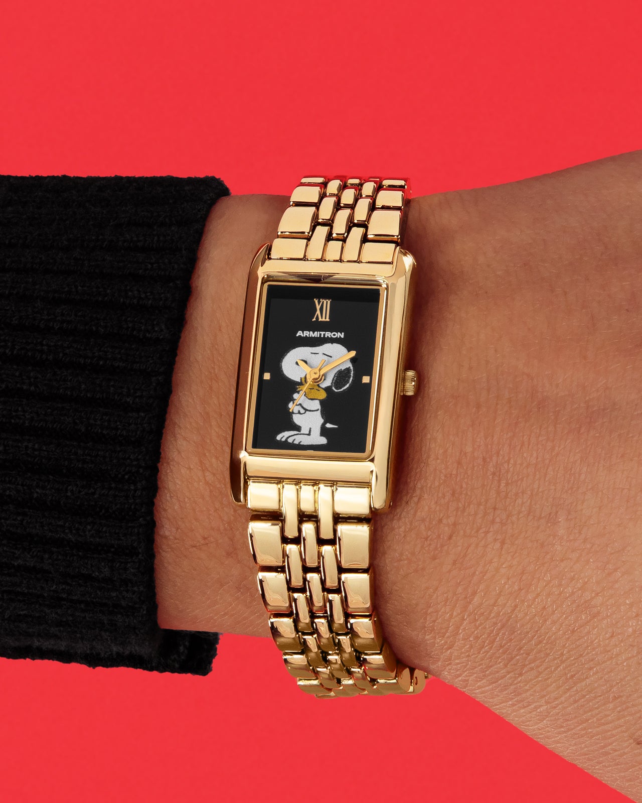 Armitron x Peanuts: Golden Hour | 20mm, Peanuts Gold/Black-Women-Armitron