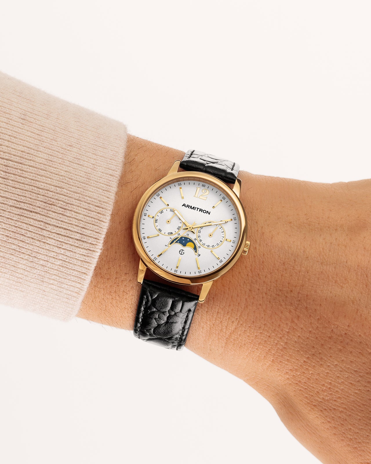 Eugen™ | 42mm, Black Leather-Men-Armitron