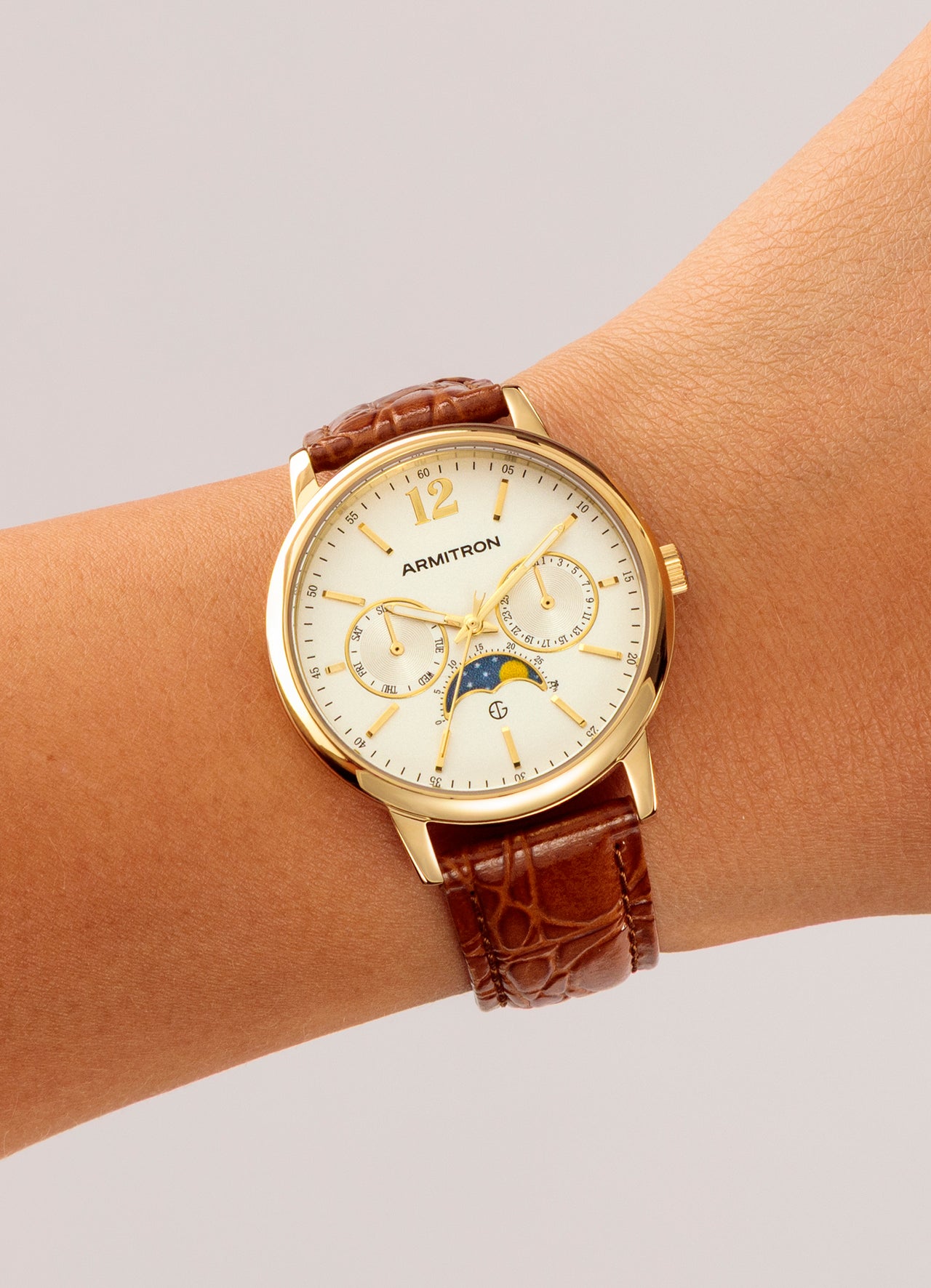 Eugen™ | 42mm, Brown Leather-Men-Armitron