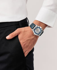 Thumbnail for Skeleton™ | 42mm, Navy/Silver-Men-Armitron