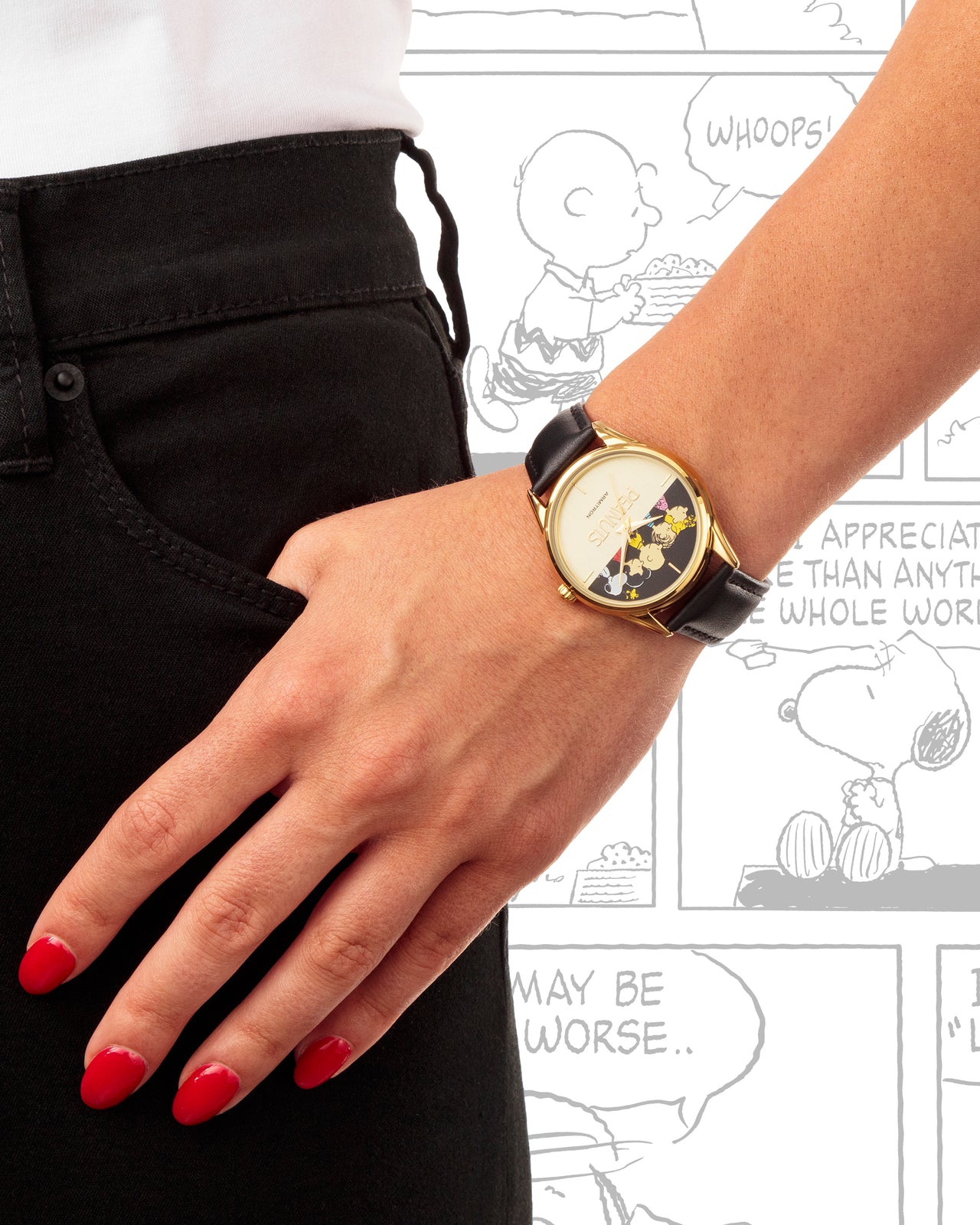 Armitron x Peanuts: The Lineup | 36mm, Peanuts Black/Gold-Men-Armitron