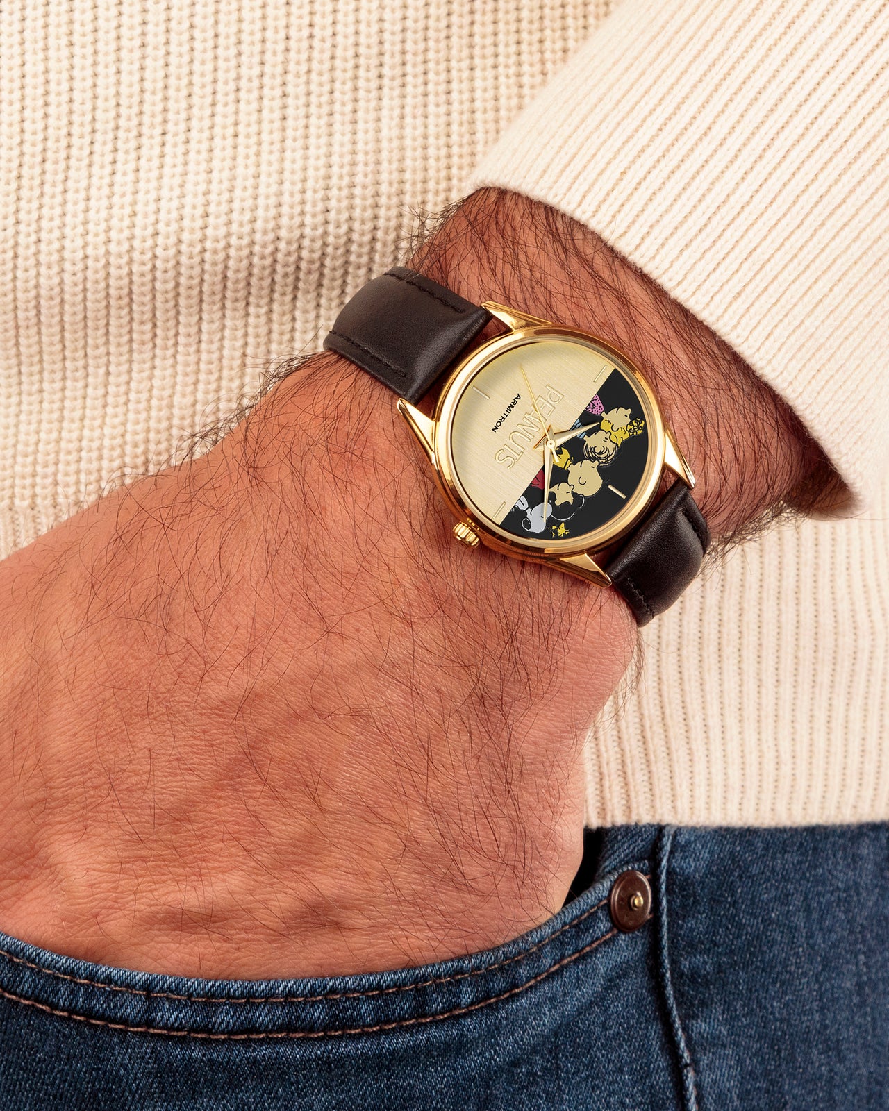 Armitron x Peanuts: The Lineup | 36mm, Peanuts Black/Gold-Men-Armitron