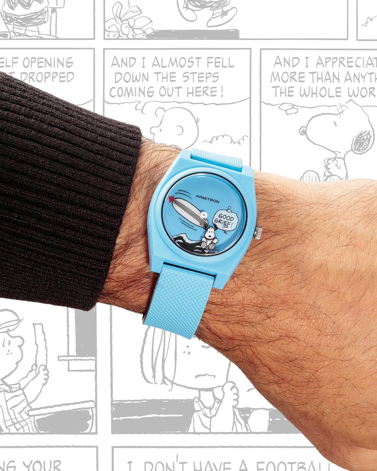 Armitron x Peanuts: Good Grief! | 36mm, Peanuts Blue Ocean Plastic-Women-Armitron