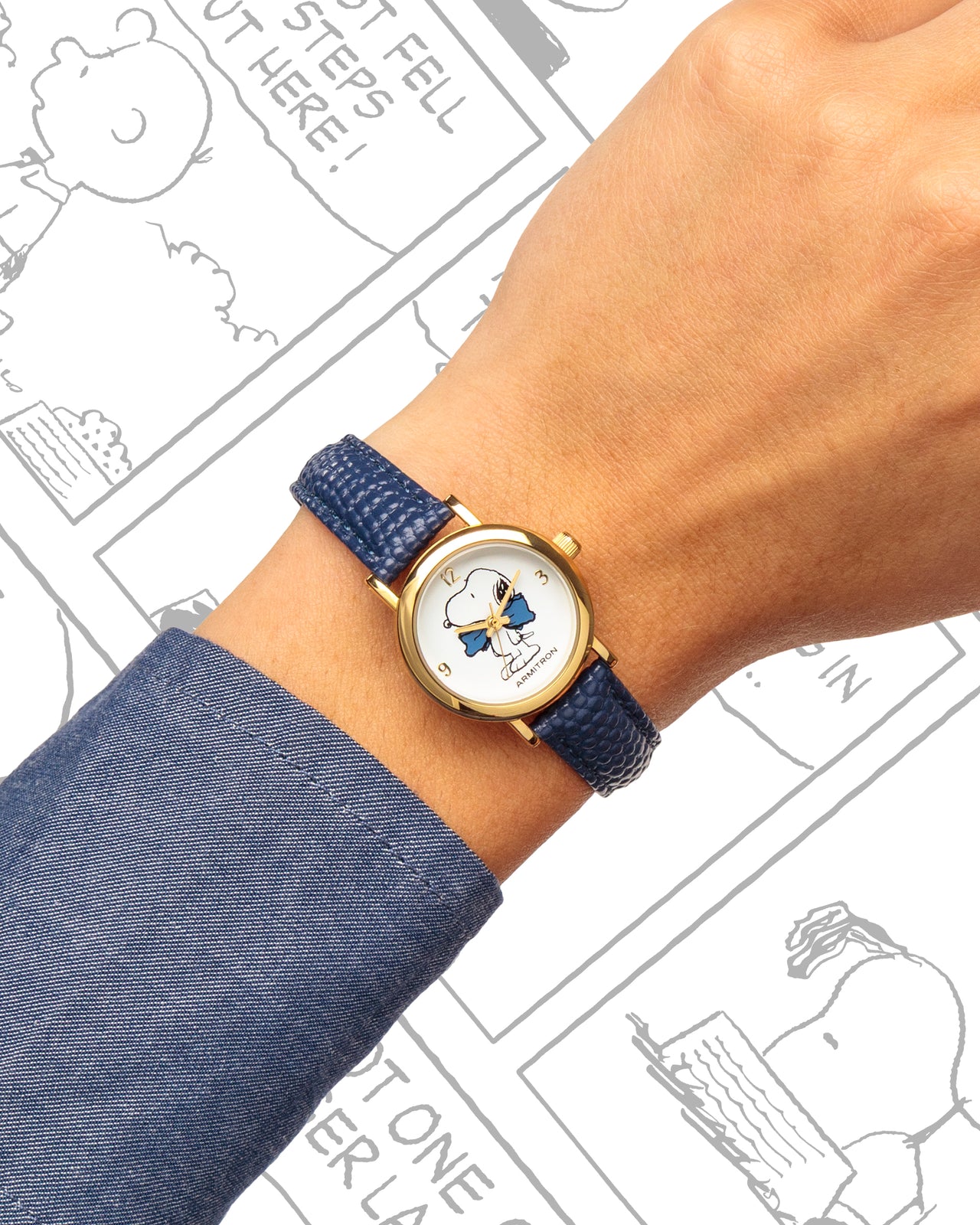 Armitron x Peanuts: Dressed to the Nines | 24mm, Peanuts Navy/Gold-Women-Armitron
