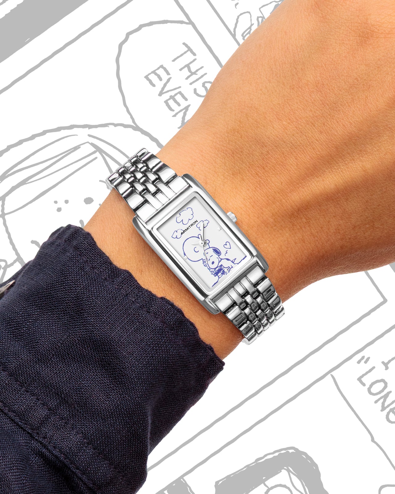 Armitron x Peanuts: Charlie Brown’s Embrace | 20mm, Peanuts Silver-Women-Armitron