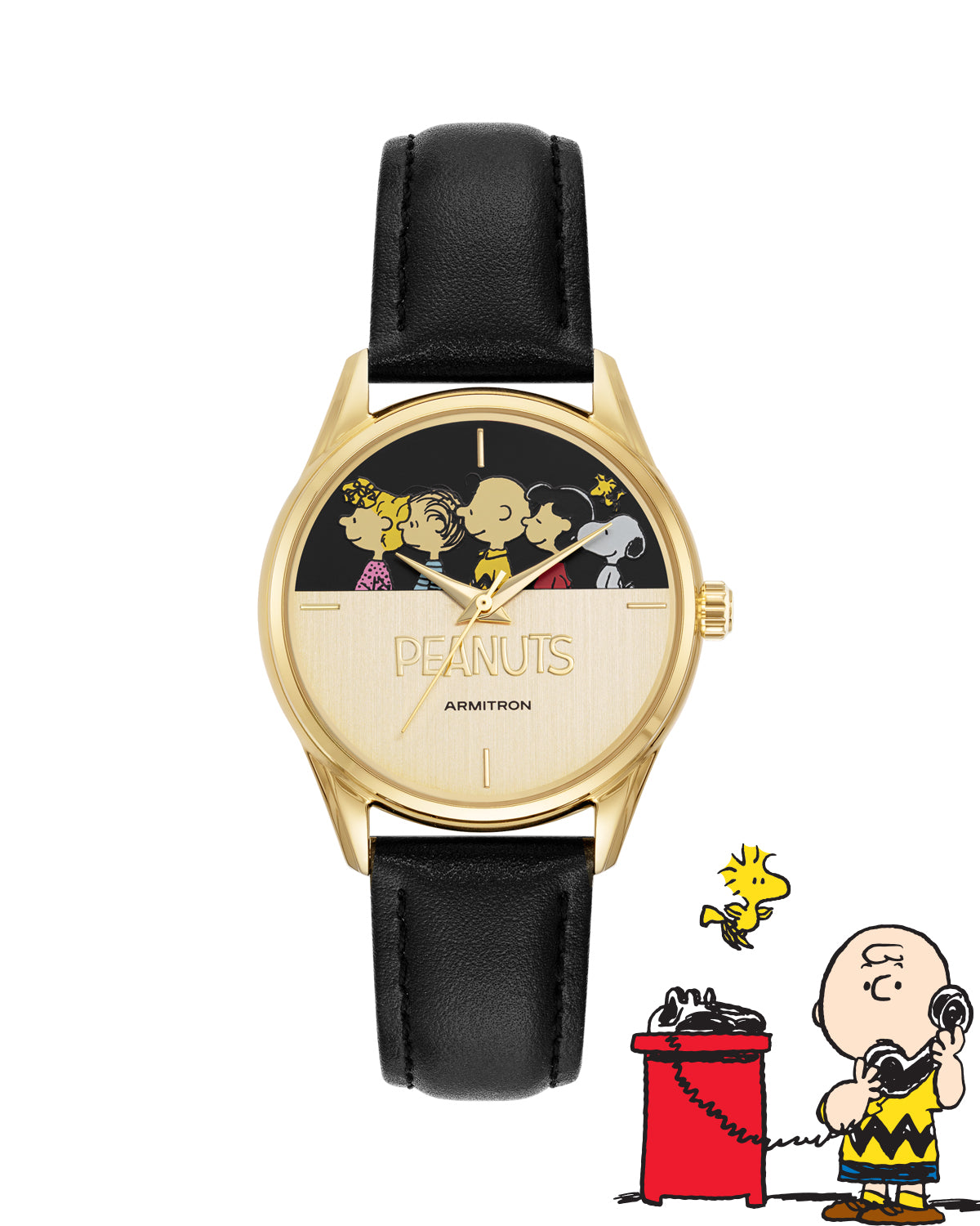 Armitron x Peanuts: The Lineup | 36mm, Peanuts Black/Gold-Men-Armitron