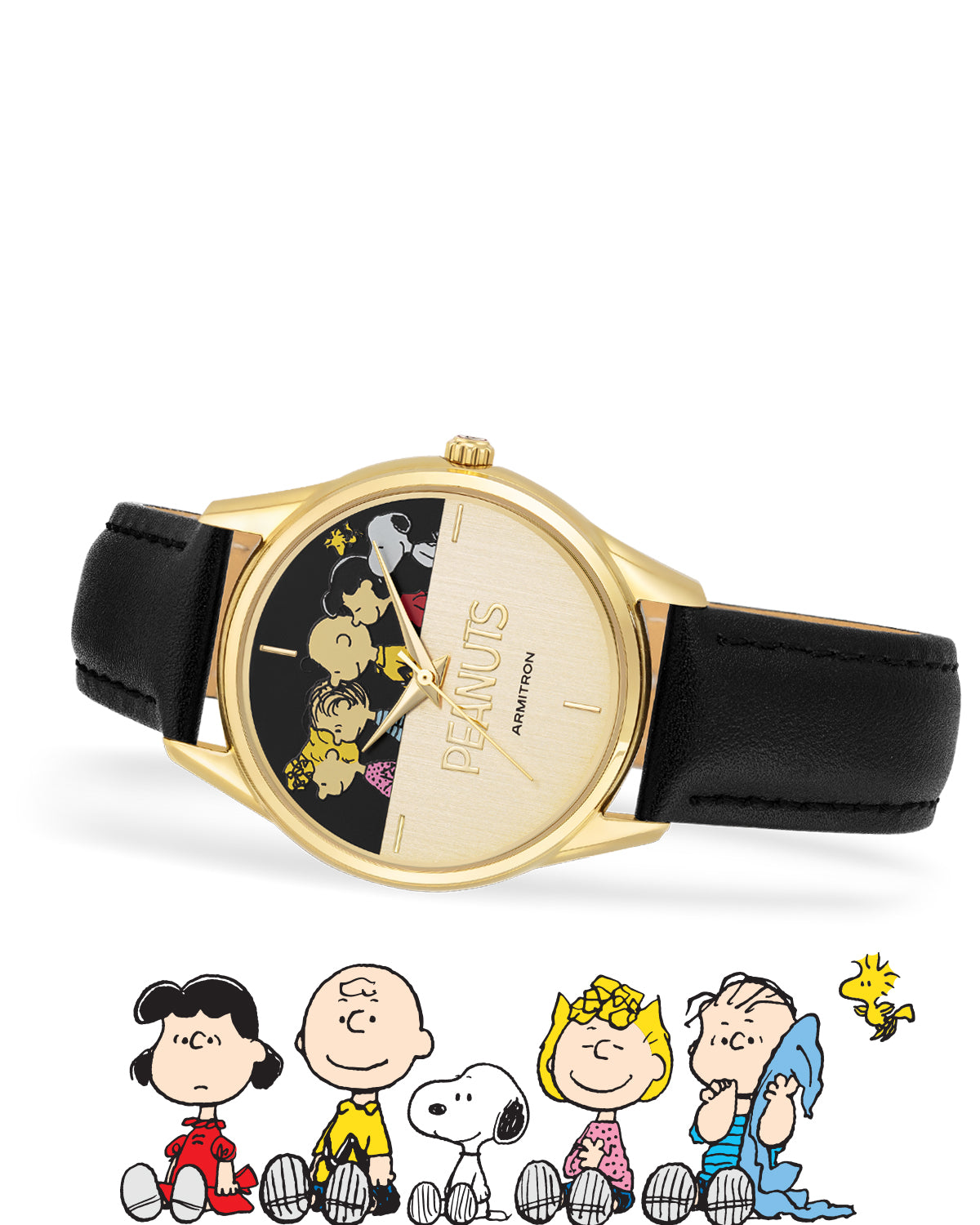 Armitron x Peanuts: The Lineup 50th Anniversary | 36mm, Peanuts Black ...
