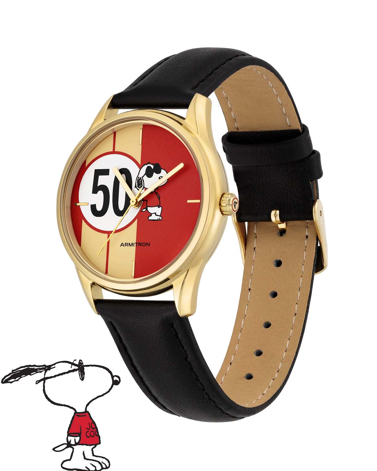 Armitron x Peanuts: Golden Cool | 36mm, Peanuts Black/Gold/Red-Men-Armitron