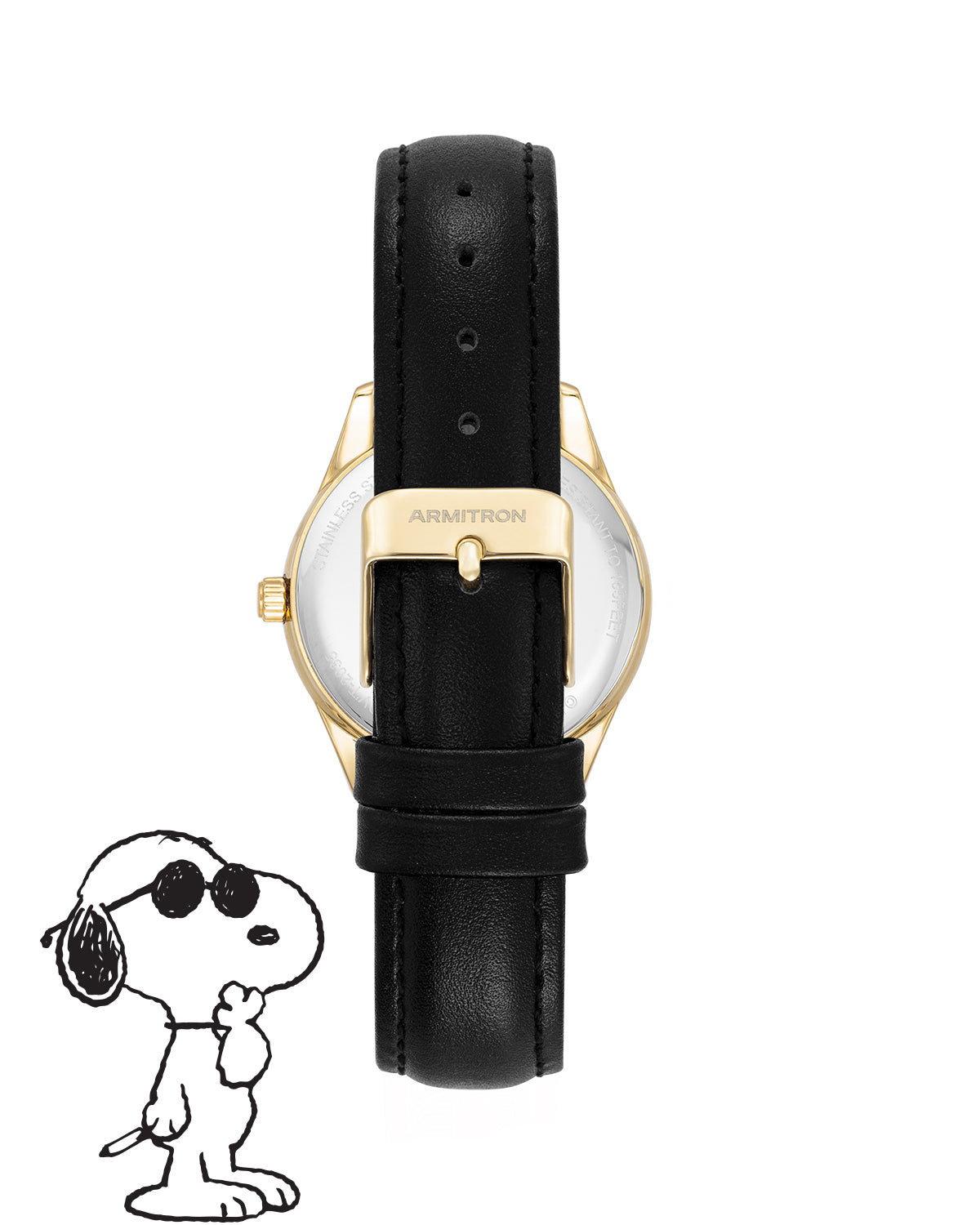 Armitron x Peanuts: Golden Cool | 36mm, Peanuts Black/Gold/Red-Men-Armitron