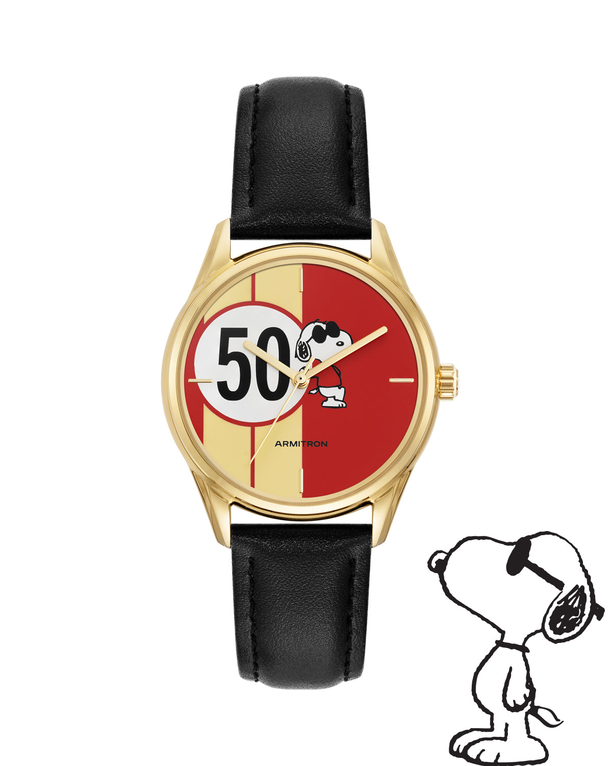 Armitron x Peanuts: Golden Cool | 36mm, Peanuts Black/Gold/Red-Men-Armitron