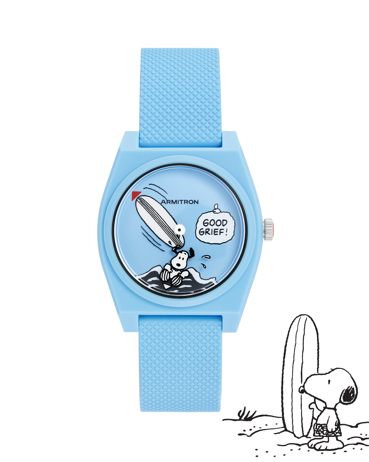 Armitron x Peanuts: Good Grief! | 36mm, Peanuts Blue Ocean Plastic-Women-Armitron