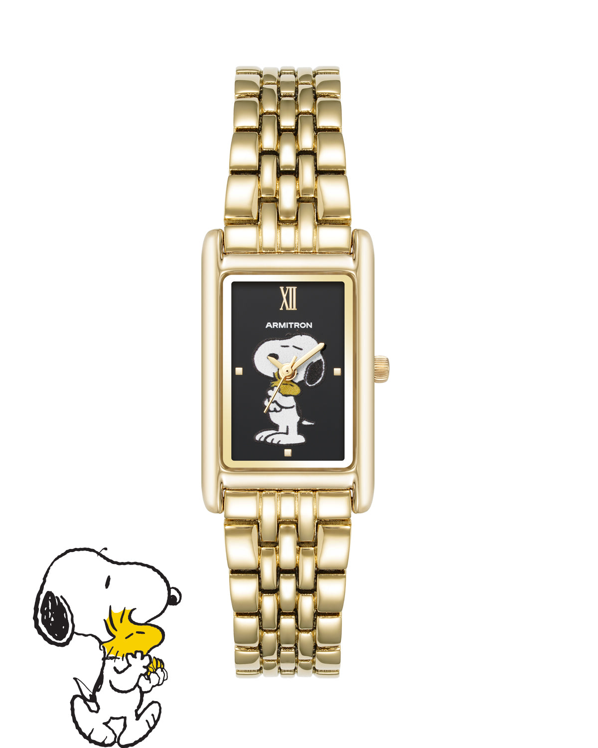 Armitron x Peanuts: Golden Hour | 20mm, Peanuts Gold/Black-Women-Armitron
