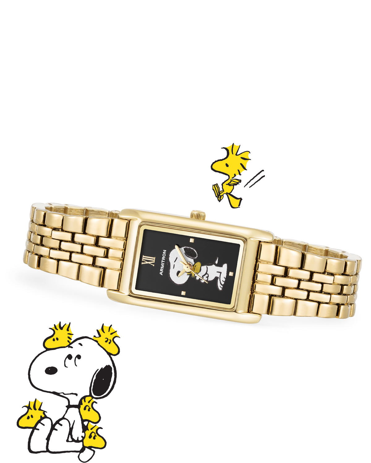 Armitron x Peanuts: Golden Hour | 20mm, Peanuts Gold/Black-Women-Armitron