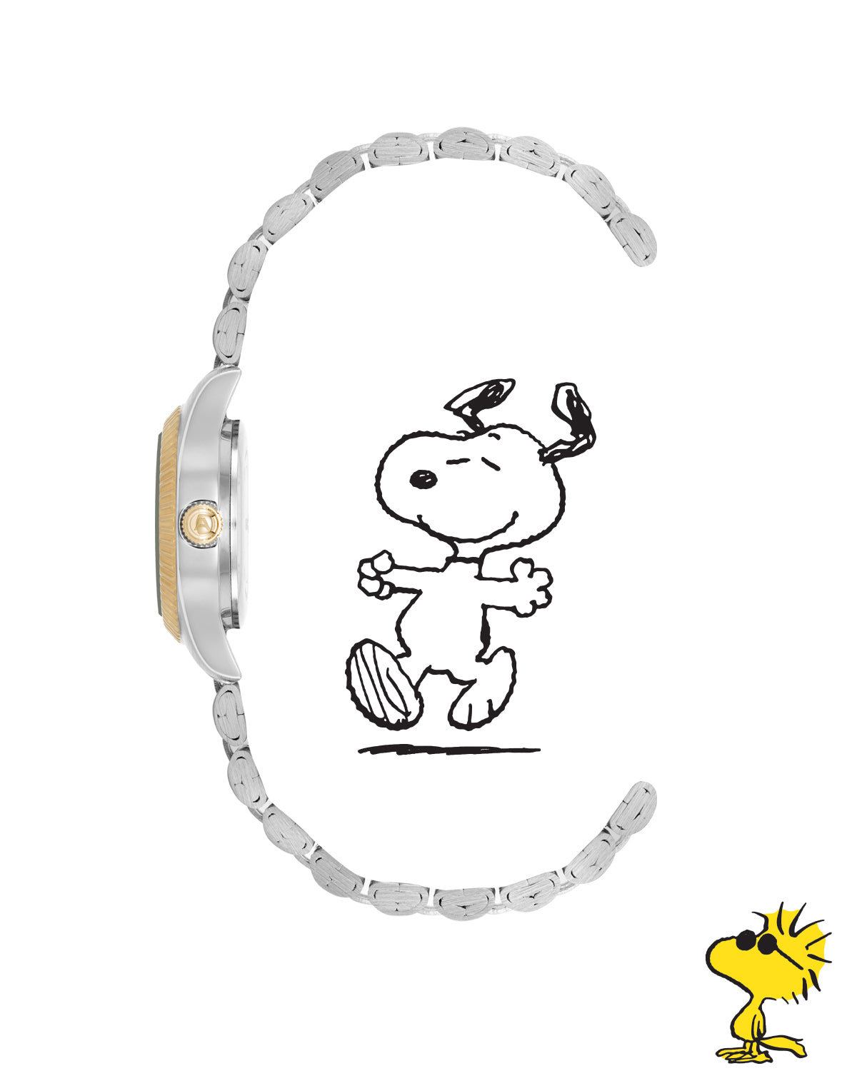 Armitron x Peanuts: The Hug | 24.5mm, Peanuts Two-Tone Gold/Silver-Women-Armitron