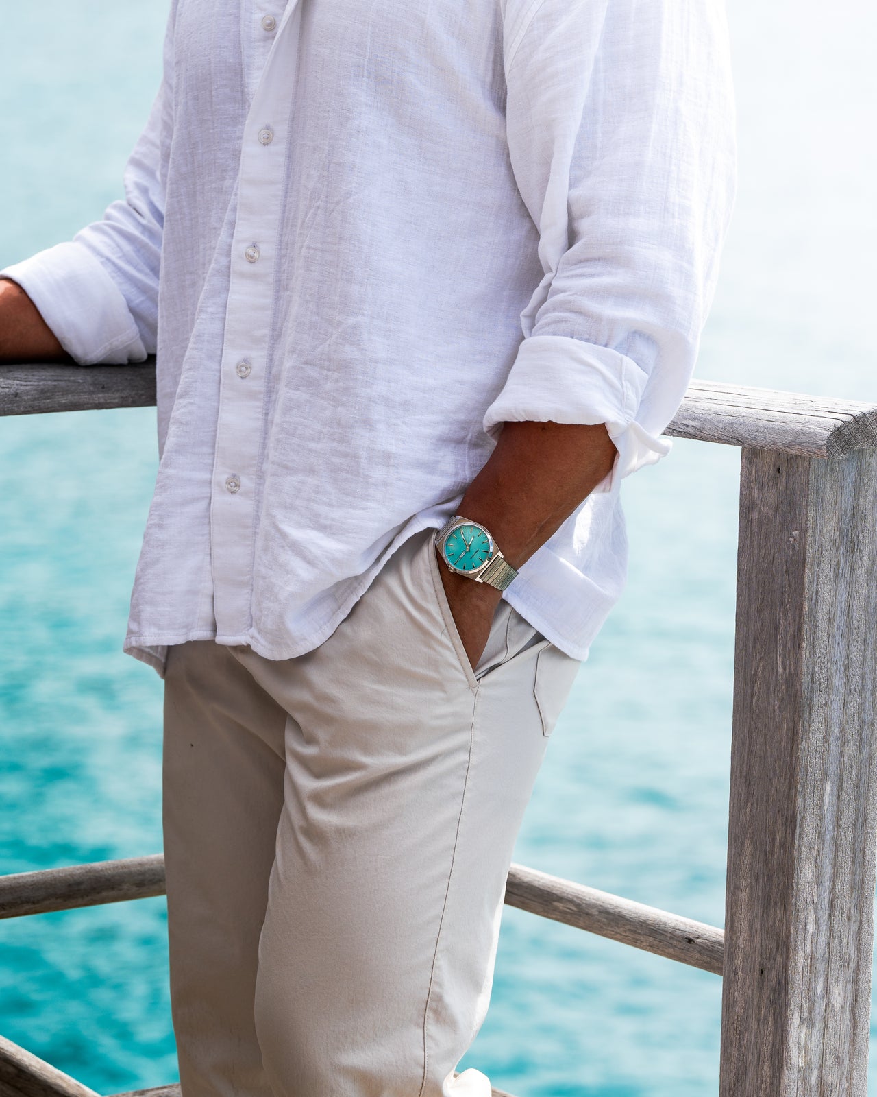 1975™ | 40mm, Aqua/Silver-Men-Armitron