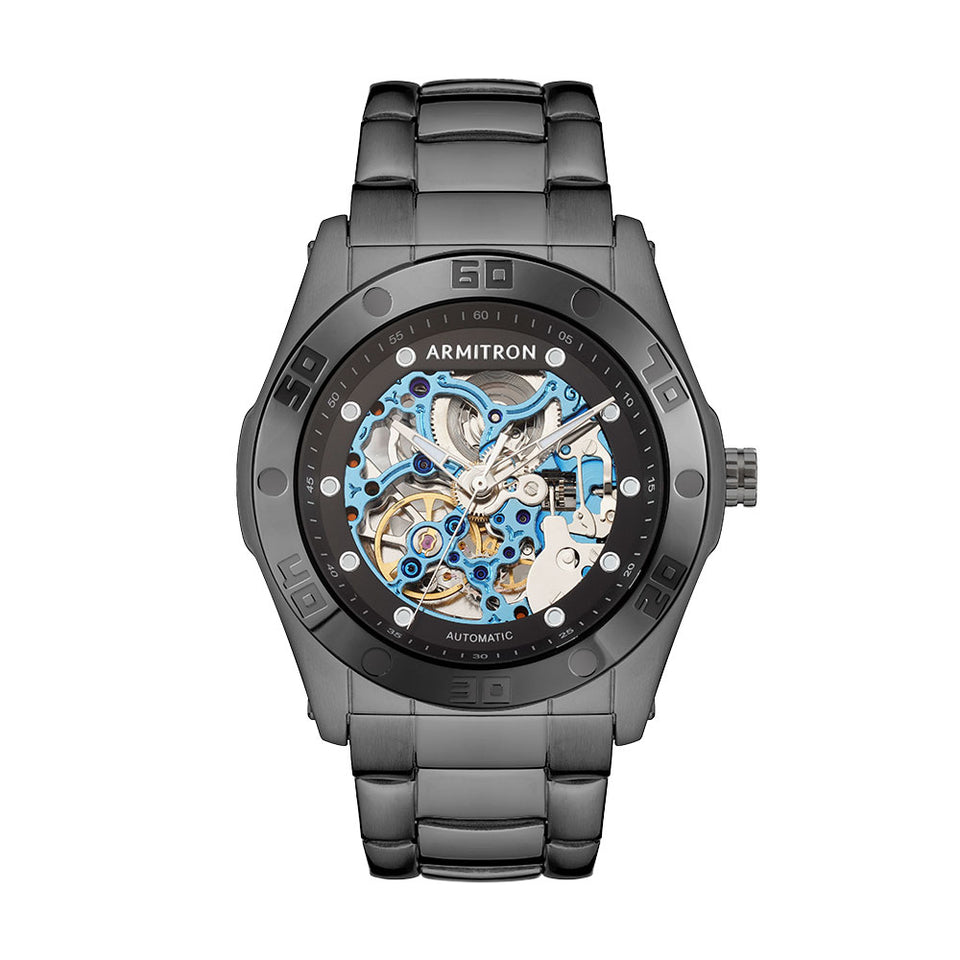 Skeleton™ 42mm, Black/Black/Blue Men's Watches by Armitron